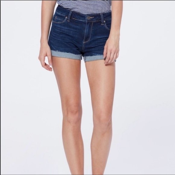 PAIGE JIMMY JIMMY SHORT CUFFED CANDACE WASH DENIM CUTOFF SHORTS 25 - Picture 1 of 9